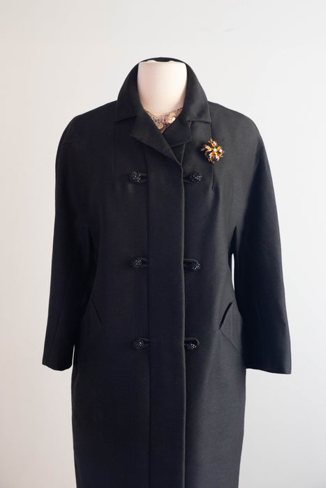 Sophisticated 1960's Shantung Silk Evening Coat By Stanley Nelson / M