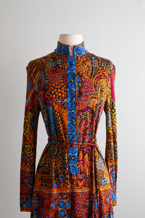 Gorgeous 1970's Leonard Paris Silk Jersey Tunic / Medium