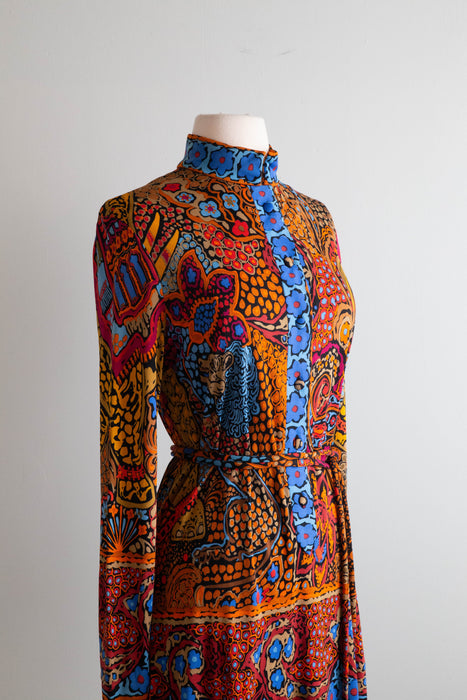 Gorgeous 1970's Leonard Paris Silk Jersey Tunic / Medium