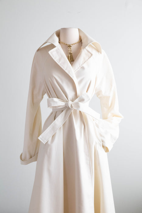 Iconic 1970's Snow White Trench Coat By Diane Von Furstenberg / Medium