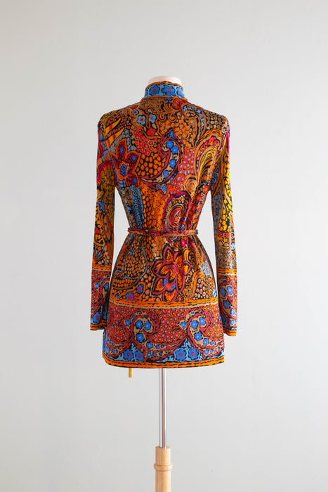 Gorgeous 1970's Leonard Paris Silk Jersey Tunic / Medium