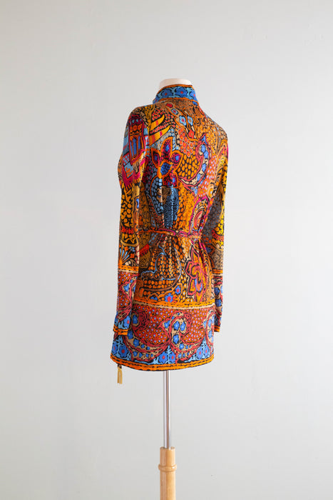 Gorgeous 1970's Leonard Paris Silk Jersey Tunic / Medium