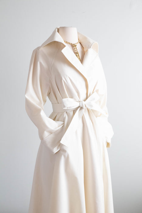 Iconic 1970's Snow White Trench Coat By Diane Von Furstenberg / Medium