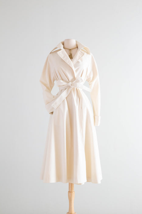 Iconic 1970's Snow White Trench Coat By Diane Von Furstenberg / Medium