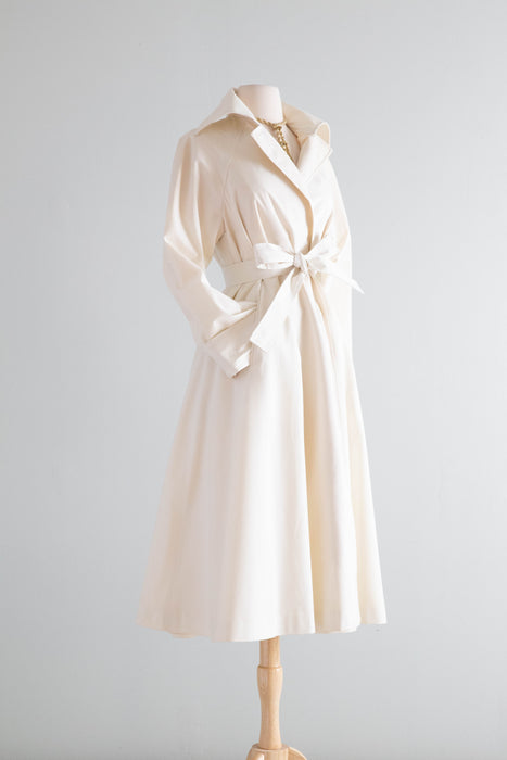 Iconic 1970's Snow White Trench Coat By Diane Von Furstenberg / Medium