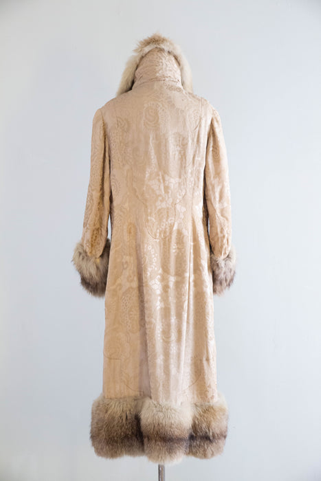 Rare 1920's Silk Brocade Evening Coat From Rutledge of Pittsburg / M