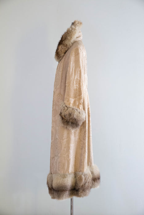 Rare 1920's Silk Brocade Evening Coat From Rutledge of Pittsburg / M