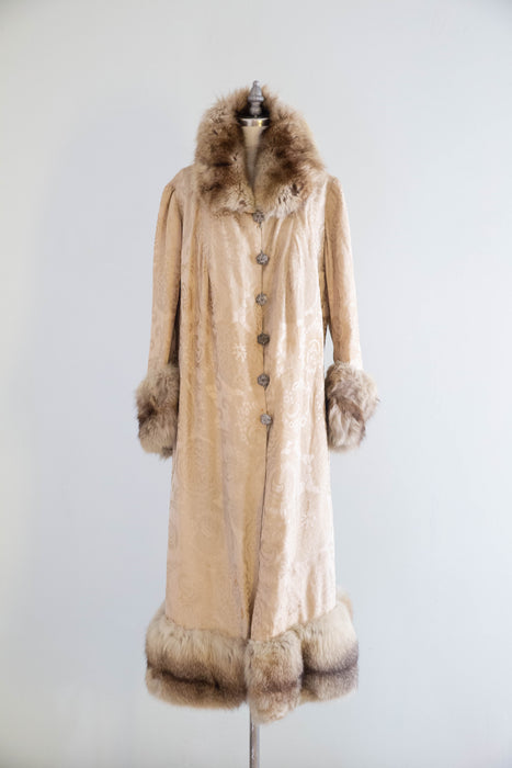 Rare 1920's Silk Brocade Evening Coat From Rutledge of Pittsburg / M