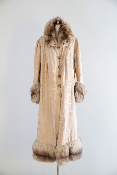 Rare 1920's Silk Brocade Evening Coat From Rutledge of Pittsburg / M