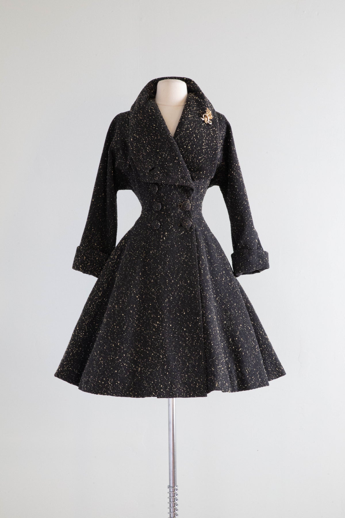 Stunning 1950's NEW LOOK Era Lilli Ann Speckled Wool Princess Coat