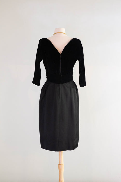 Classic 1950's Suzy Perette Little Black Cocktail Dress / Medium Xtabay Vintage Classic 1950's Suzy Perette Little Black Cocktail Dress / Medium Xtabay Vintage