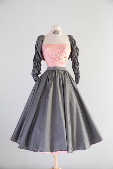 Fabulous 1950's Werle' Beverly Hills Three Piece Silk Ensemble / SM