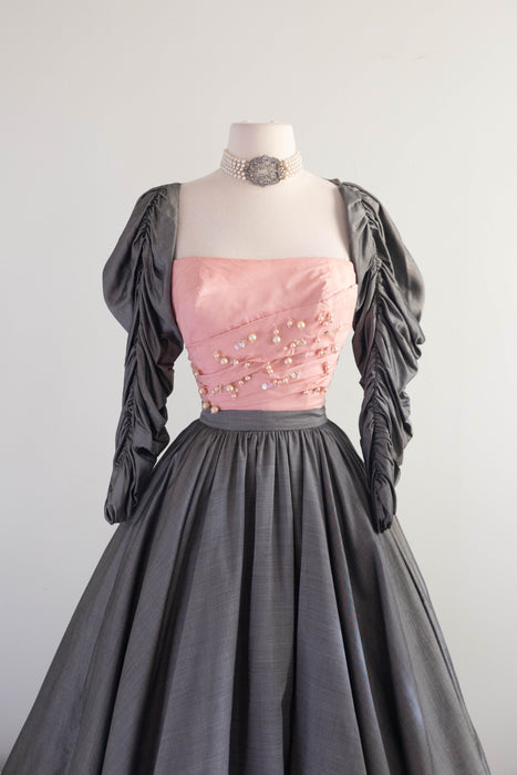Fabulous 1950's Werle' Beverly Hills Three Piece Silk Ensemble / SM