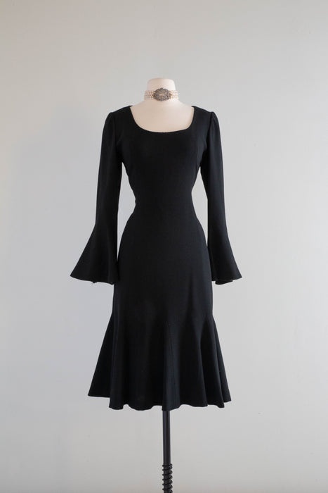 Witchy Woman! Fabulous 1970's Designer Richeline Wool Crepe Cocktail D Xtabay Vintage Witchy Woman! Fabulous 1970's Designer Richeline Wool Crepe Cocktail D Xtabay Vintage