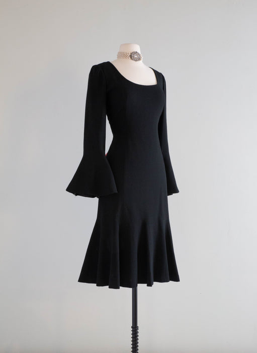 Witchy Woman! Fabulous 1970's Designer Richeline Wool Crepe Cocktail D Xtabay Vintage Witchy Woman! Fabulous 1970's Designer Richeline Wool Crepe Cocktail D Xtabay Vintage