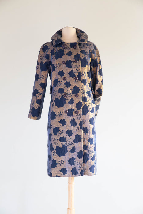 Stunning 1960's Falling Leaves Cocoon Coat By Lawrence of London / SM