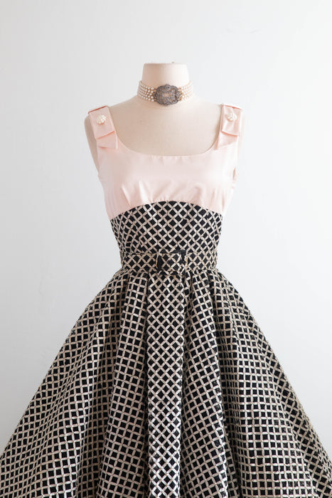 Stunning 1950's Documented Larry Aldrich Demi Couture Party Dress / Small