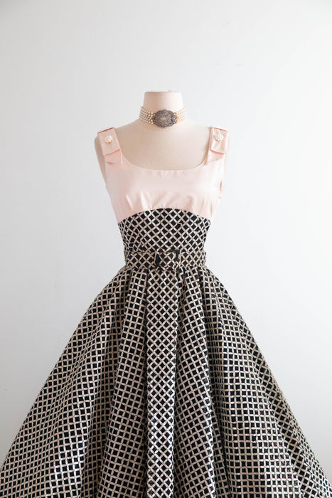 Stunning 1950's Documented Larry Aldrich Demi Couture Party Dress / Small