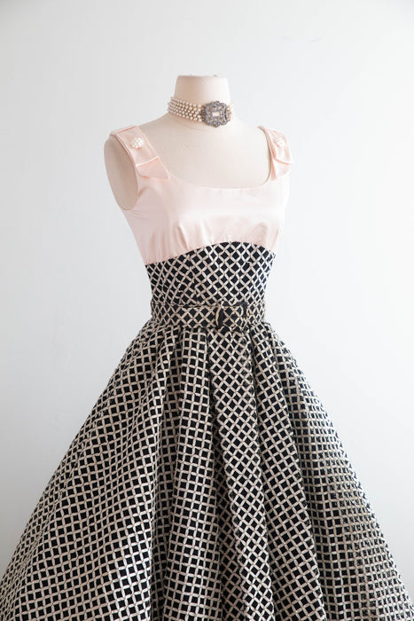 Stunning 1950's Documented Larry Aldrich Demi Couture Party Dress / Small
