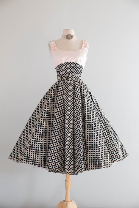 Stunning 1950's Documented Larry Aldrich Demi Couture Party Dress / Small