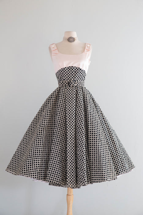 Stunning 1950's Documented Larry Aldrich Demi Couture Party Dress / Small