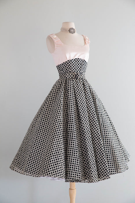 Stunning 1950's Documented Larry Aldrich Demi Couture Party Dress / Small