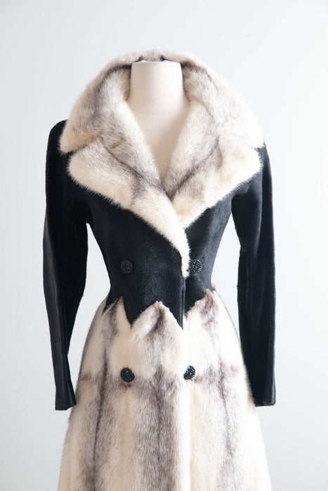 Extraordinary 1960's Rosoff Originals Mink & Sheared Fur Coat / M