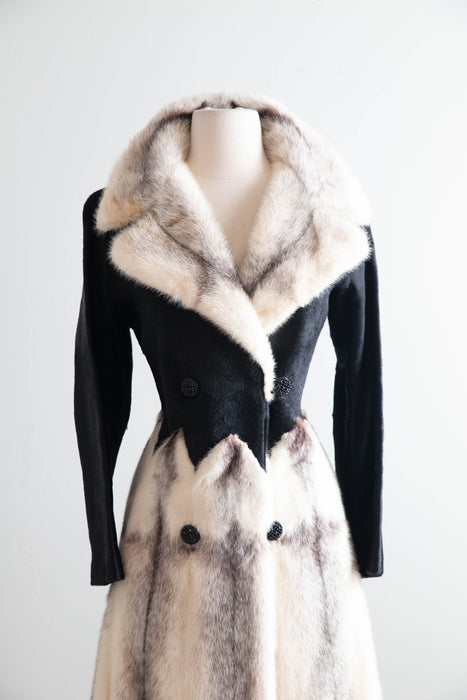 Extraordinary 1960's Rosoff Originals Mink & Sheared Fur Coat / M