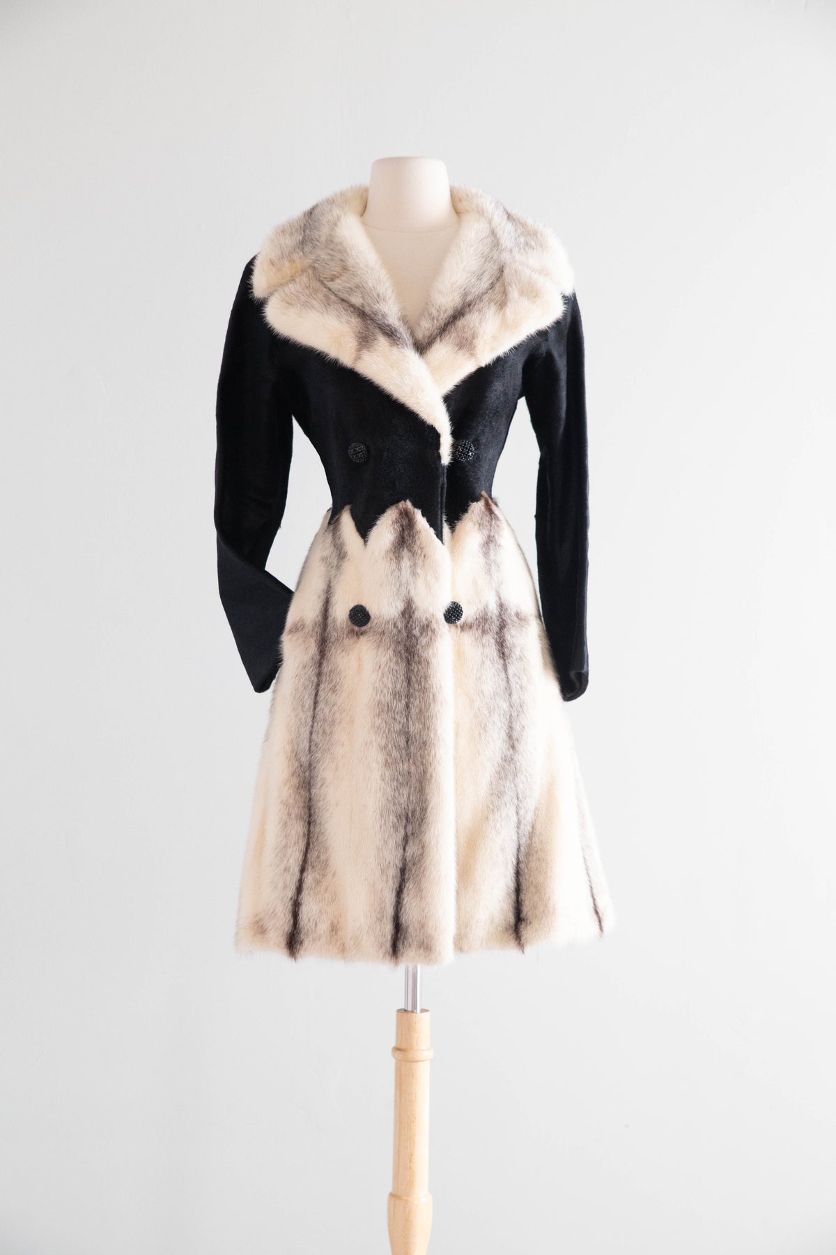 Extraordinary 1960's Rosoff Originals Mink & Sheared Fur Coat / M