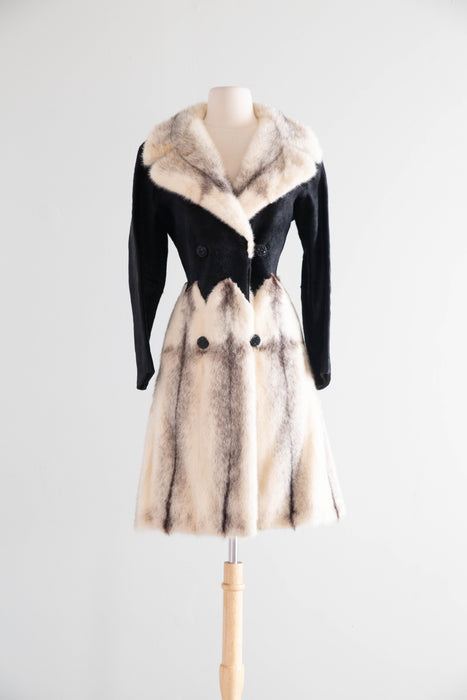 Extraordinary 1960's Rosoff Originals Mink & Sheared Fur Coat / M