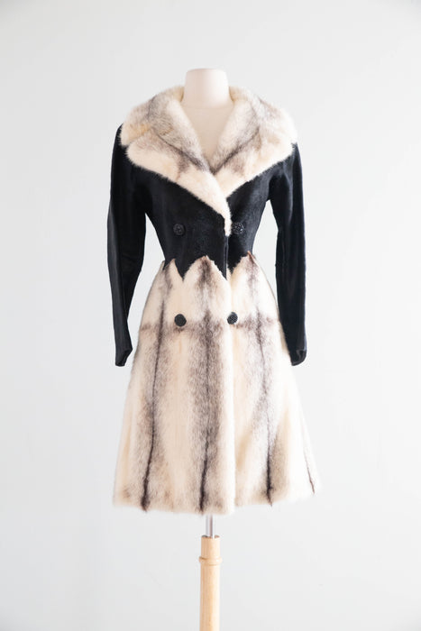 Extraordinary 1960's Rosoff Originals Mink & Sheared Fur Coat / M
