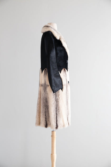 Extraordinary 1960's Rosoff Originals Mink & Sheared Fur Coat / M