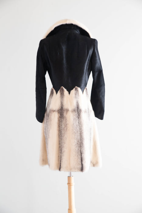 Extraordinary 1960's Rosoff Originals Mink & Sheared Fur Coat / M