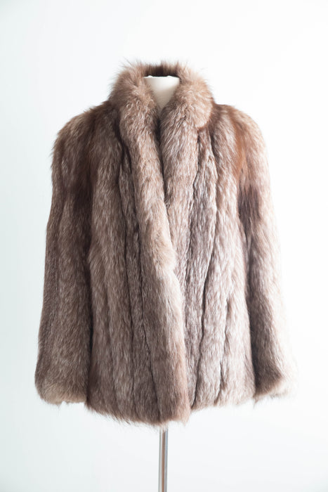Glamorous 1930's Inspired Fox Fur Chubby Jacket By Edward Hamilton / M
