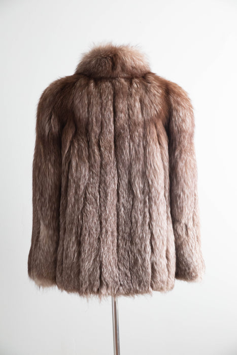 Glamorous 1930's Inspired Fox Fur Chubby Jacket By Edward Hamilton / M