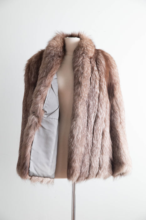 Glamorous 1930's Inspired Fox Fur Chubby Jacket By Edward Hamilton / M