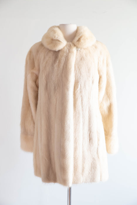 Glamorous 1950s Champagne Mink Swing Coat from The Broadway / M