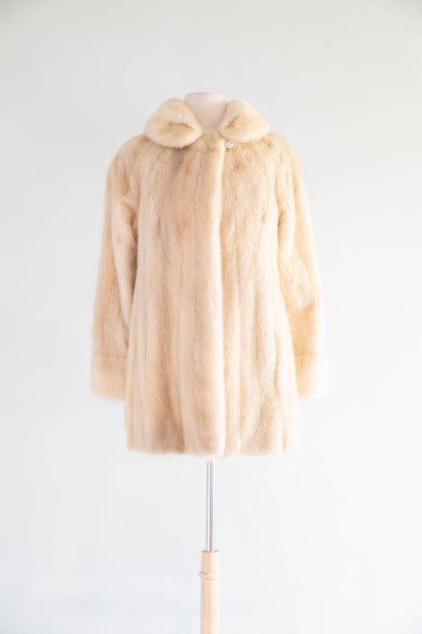 Glamorous 1950s Champagne Mink Swing Coat from The Broadway / M