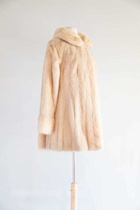 Glamorous 1950s Champagne Mink Swing Coat from The Broadway / M
