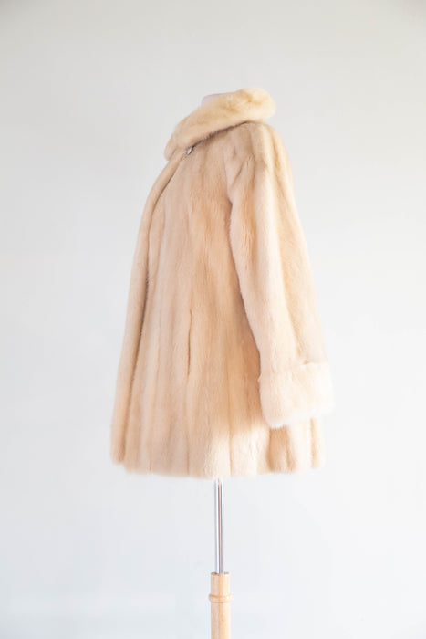 Glamorous 1950s Champagne Mink Swing Coat from The Broadway / M