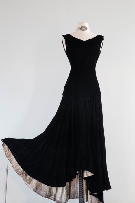 Silky Black Dress (S,M)