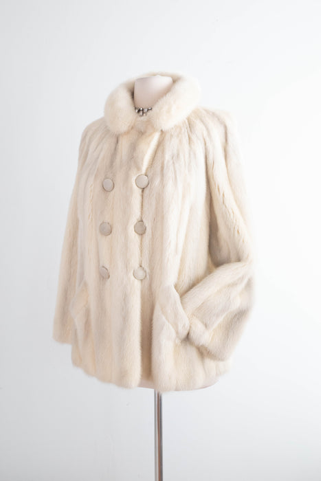 Glamorous 1960's Ivory Pearl Double Breasted Jacket From Schumacher / M