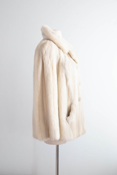 Glamorous 1960's Ivory Pearl Double Breasted Jacket From Schumacher / M