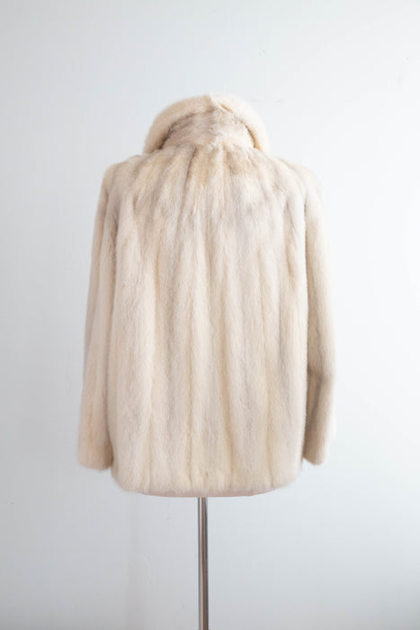 Glamorous 1960's Ivory Pearl Double Breasted Jacket From Schumacher / M