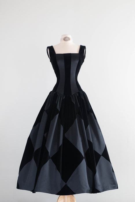 Stunning 1980s Escada Couture Black Harlequin Evening Gown / SM Xtabay Vintage Stunning 1980s Escada Couture Black Harlequin Evening Gown / SM Xtabay Vintage