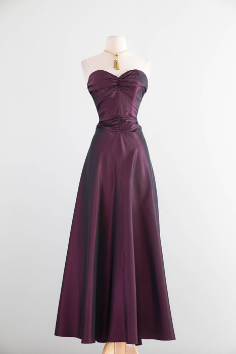 Vintage 1950s Fred Perlberg “Dance Original” Crimson Taffeta Evening Gown / Small