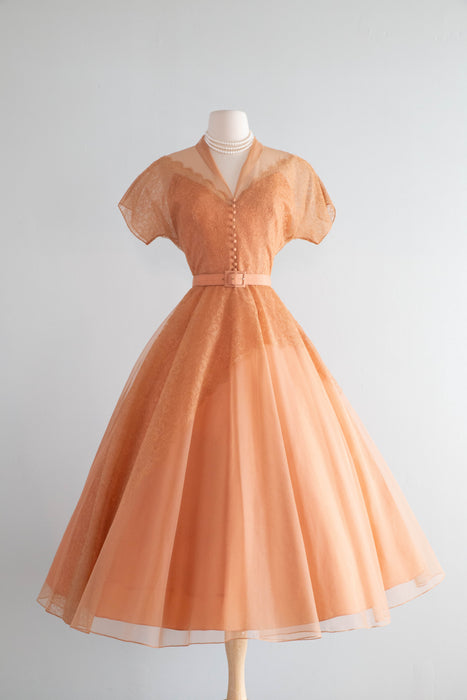 Classic 1950's Autumn Lace Party Dress By Jack Herzog / SM Xtabay Vintage Classic 1950's Autumn Lace Party Dress By Jack Herzog / SM Xtabay Vintage
