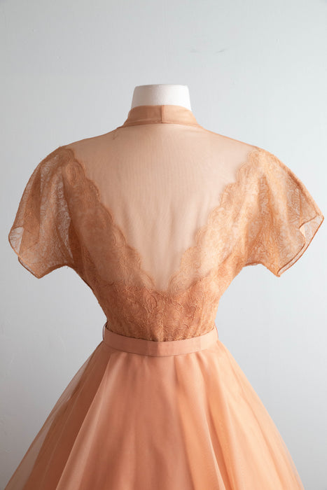 Classic 1950's Autumn Lace Party Dress By Jack Herzog / SM Xtabay Vintage Classic 1950's Autumn Lace Party Dress By Jack Herzog / SM Xtabay Vintage
