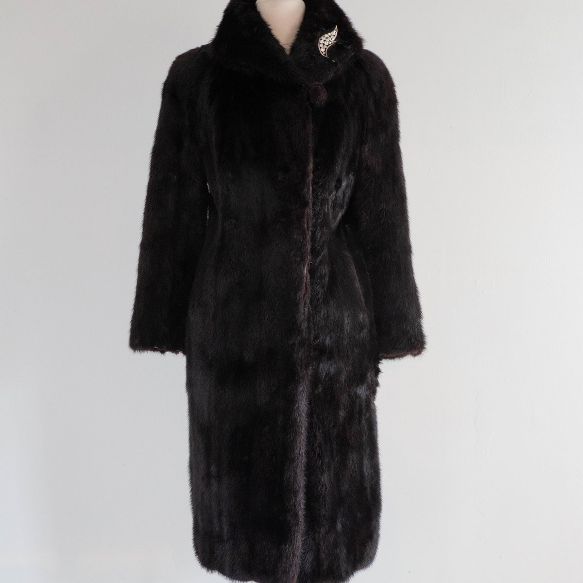 Vintage *Vision Perle Noire* Black Pearl Mink Fur Coat / SM
