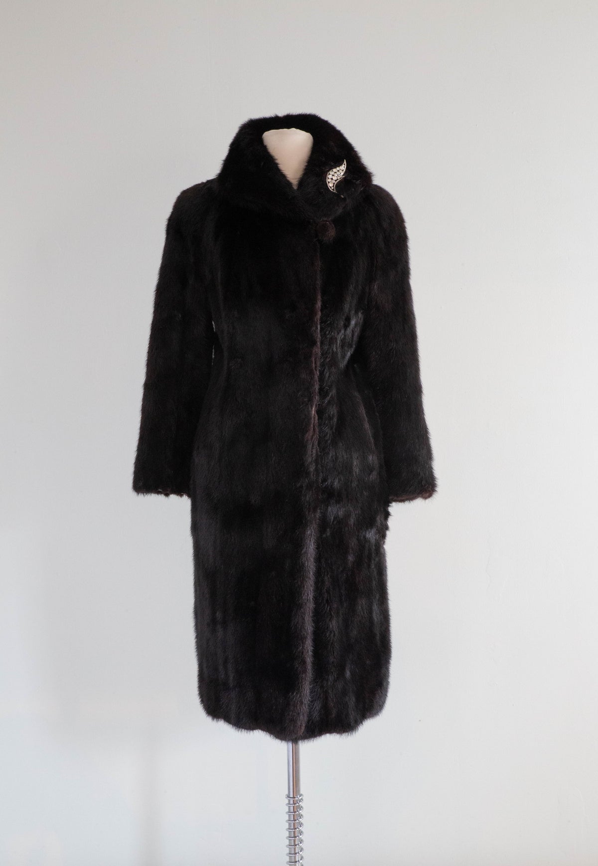 Vintage *Vision Perle Noire* Black Pearl Mink Fur Coat / SM